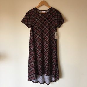 NWT Lularoe Plaid Carly Dress XS